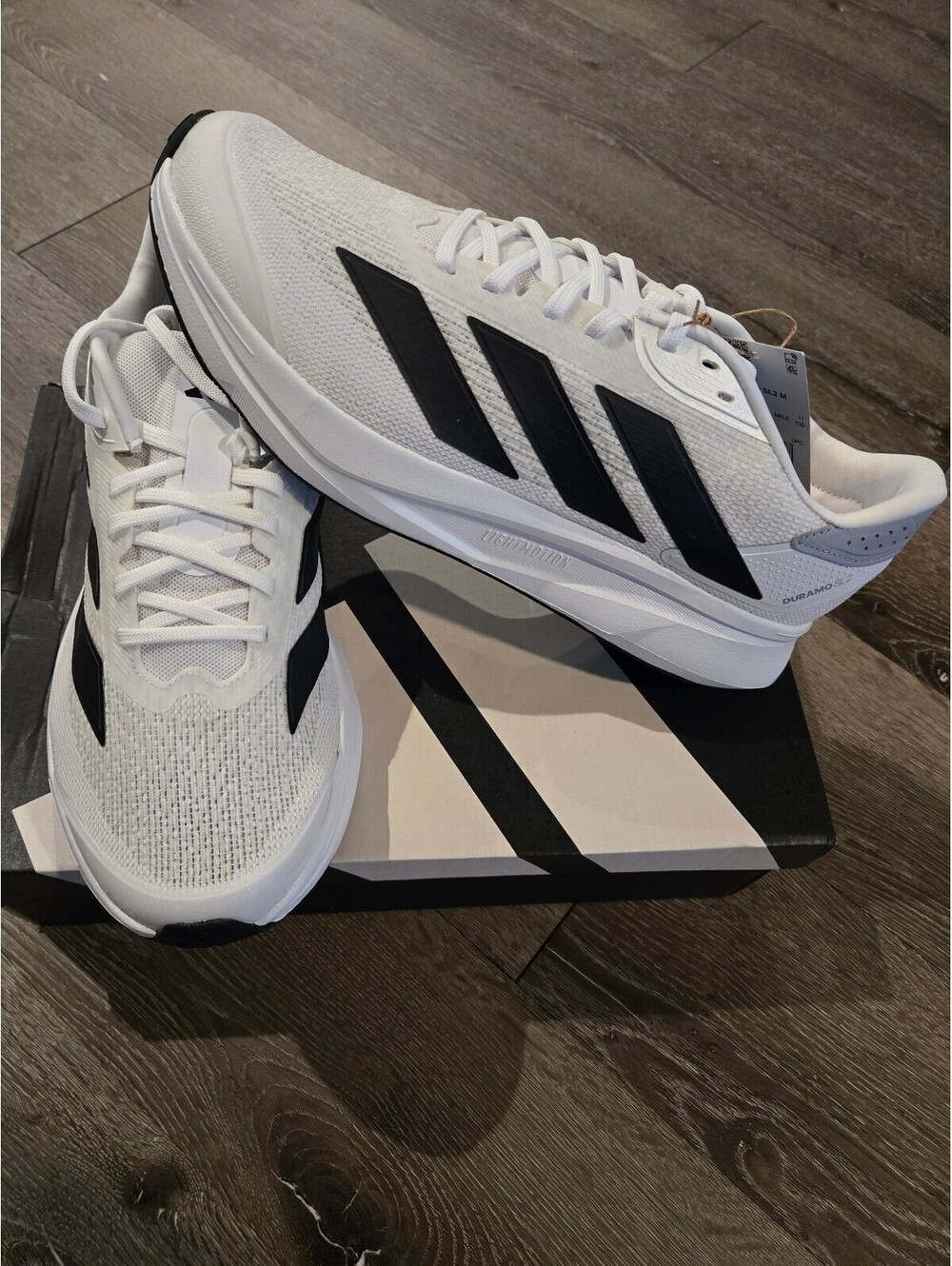 adidas Duramo SL 2 IH8215 White Black Men Size 11.5 Running Shoes NWT